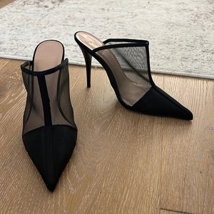 NWB Zara Black mesh sexy mules 8M (39)